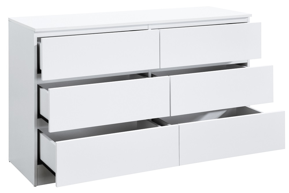 Product photograph of Oslo White 6 Drawer Chest from Choice Furniture Superstore.